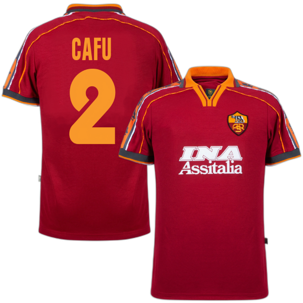 AS Roma Retro Football Shirt 1998-1999 + Cafu 2