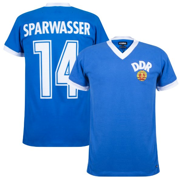 DDR Retro Football Shirt WC 1974 + Sparwasser 14