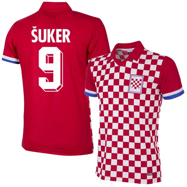 COPA Football - Croatia Retro Football Shirt 1992 + Suker 9