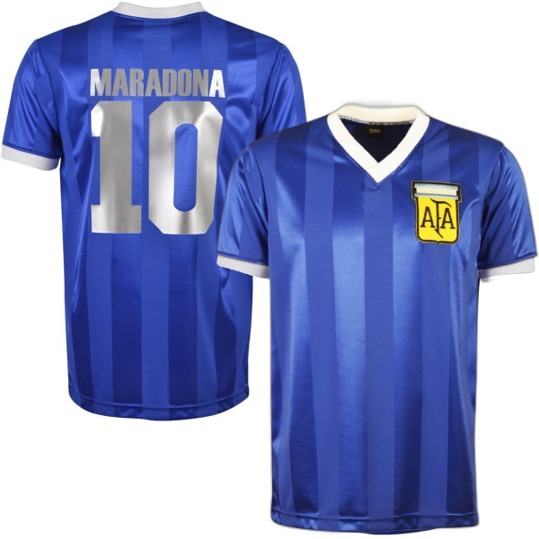 TOFFS - Argentina Retro Football Away Shirt WC 1986 + Maradona 10