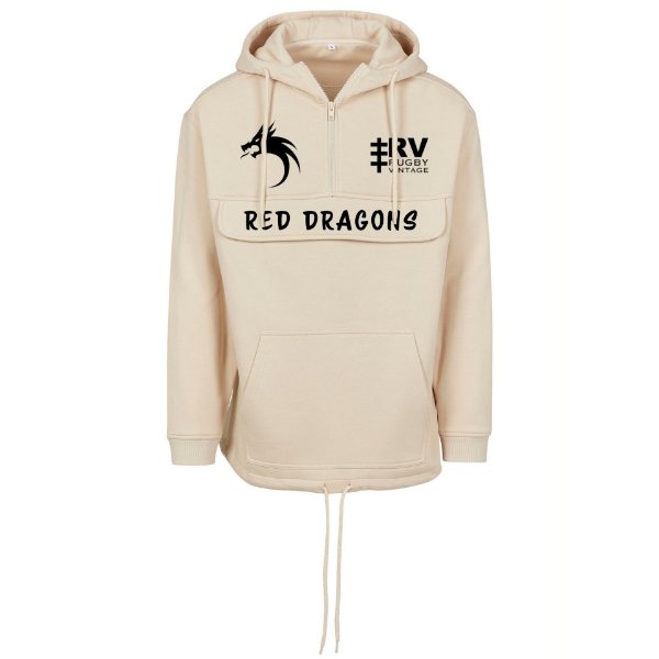 Rugby Vintage - Wales Red Dragons Anorak Hoodie - Beige