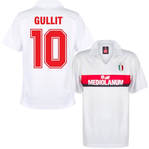 AC Milan Retro Football Away Shirt 1988-1989 + Gullit 10