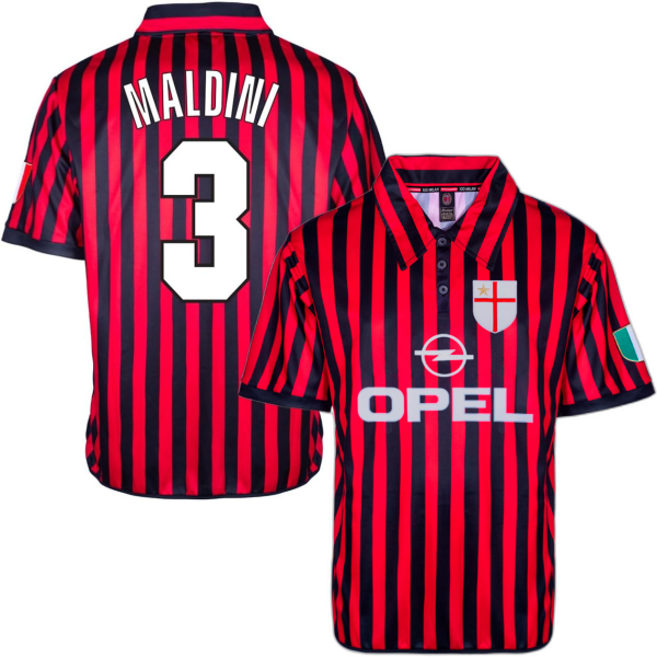 AC Milan Centenary Retro Voetbalshirt 2000 + Maldini 3